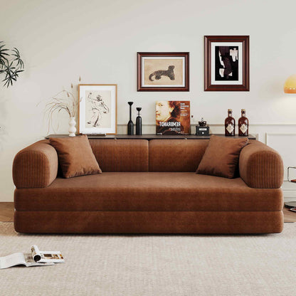 78.8" 2-in-1 Convertible Sofa Bed – Plush Corduroy Modular Sleeper Couch, Space-Saving Loveseat for Home & Guests