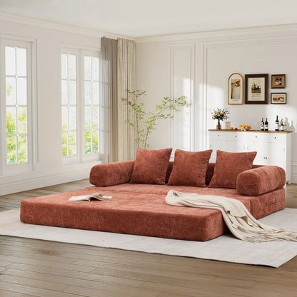 78.8" 2-in-1 Convertible Sofa Bed – Plush Corduroy Modular Sleeper Couch, Space-Saving Loveseat for Home & Guests