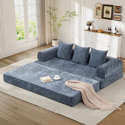 78.8" 2-in-1 Convertible Sofa Bed – Plush Corduroy Modular Sleeper Couch, Space-Saving Loveseat for Home & Guests