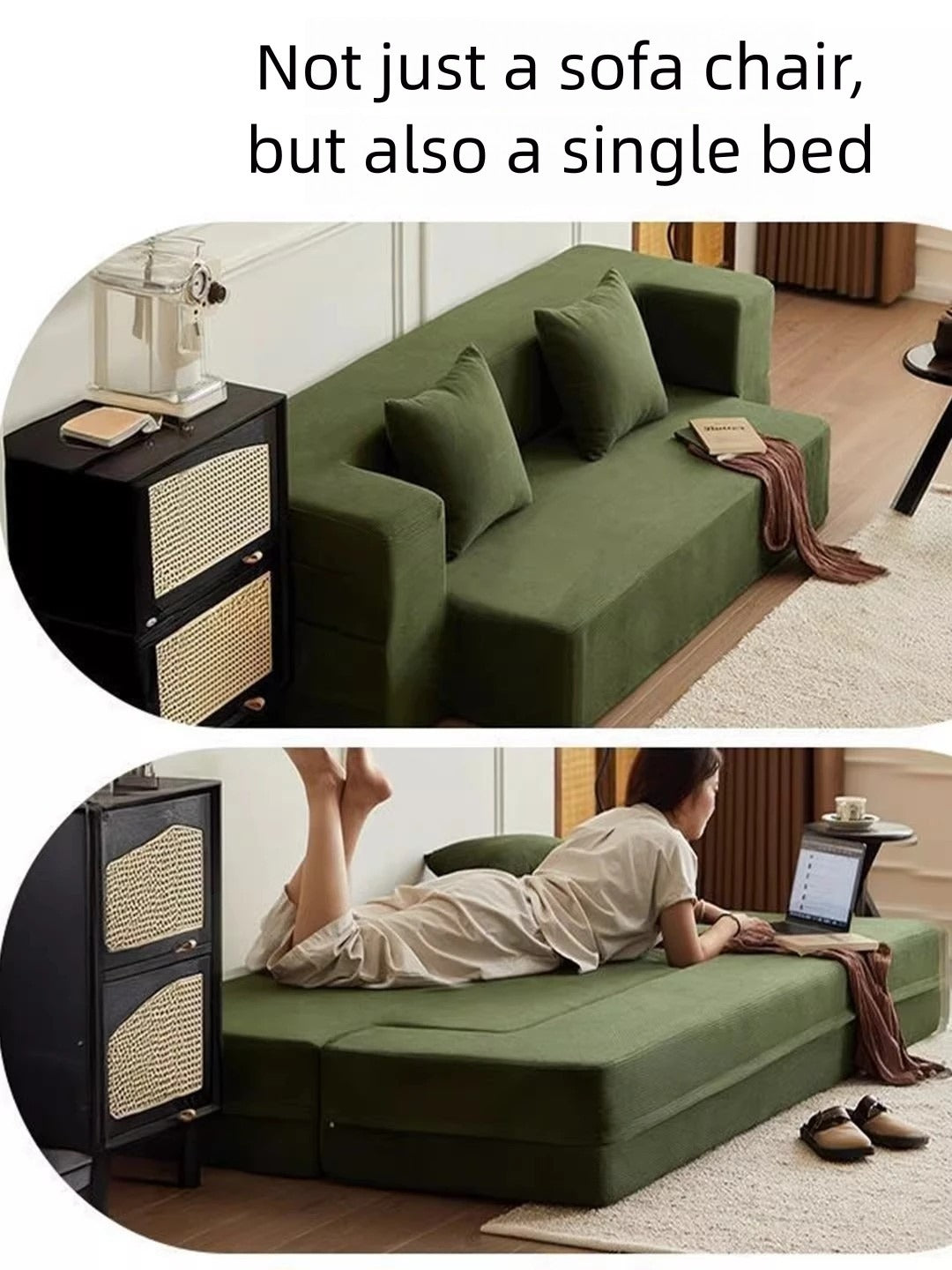 Modern Foldable Sofa Bed with Cushions